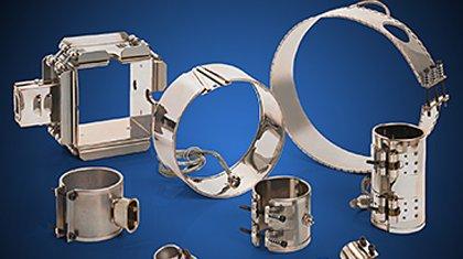 Mica band heaters and strip heaters